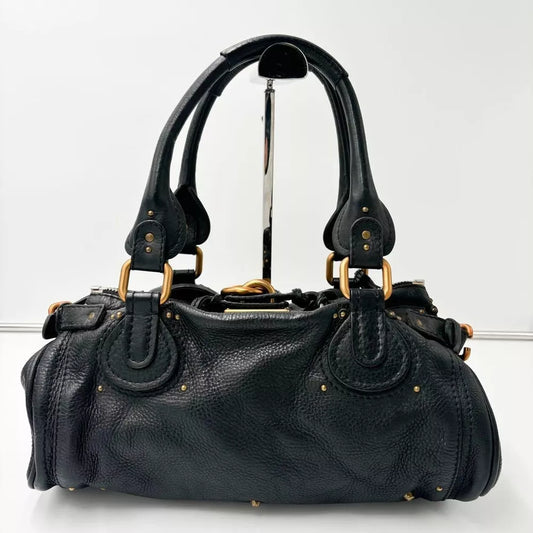 Authentic Chloe Paddington Medium Black Padlock Hand Bag Tote Bag Very good✨🔥
