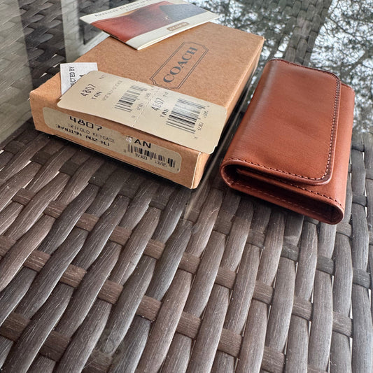Vintage Coach British Tan Leather Trifold Key Case 4807 Nwt🍬⚡