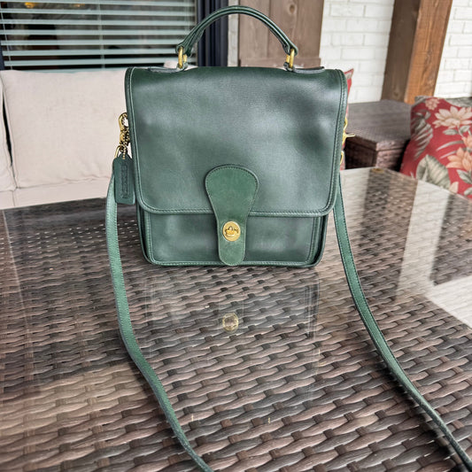Vintage Coach Bottle Green Station Bag 5130🌲🍀