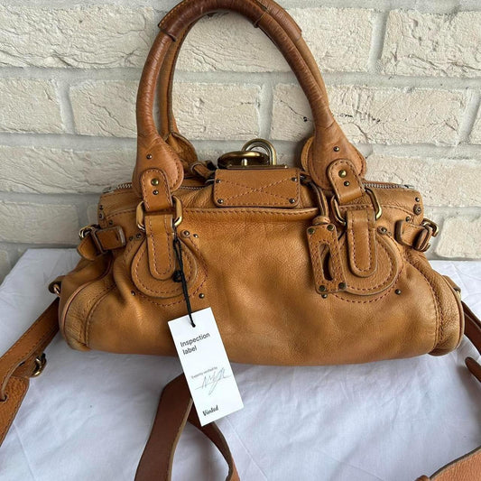 PreOwned 2000s vintage Chloe Paddington handbag in tan brown leather with long cross body/ shoulder strap (detachable).🍂✨