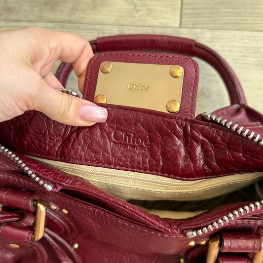Authentic Burgundy Chloe paddington leather Preowned💜🍇
