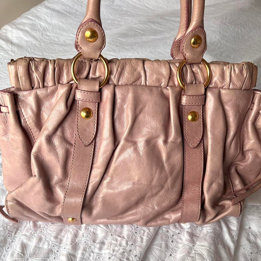 Gorgeous Authentic Dusty Pink Miu Miu Vitello Bag With Gold Hardware🍂✨