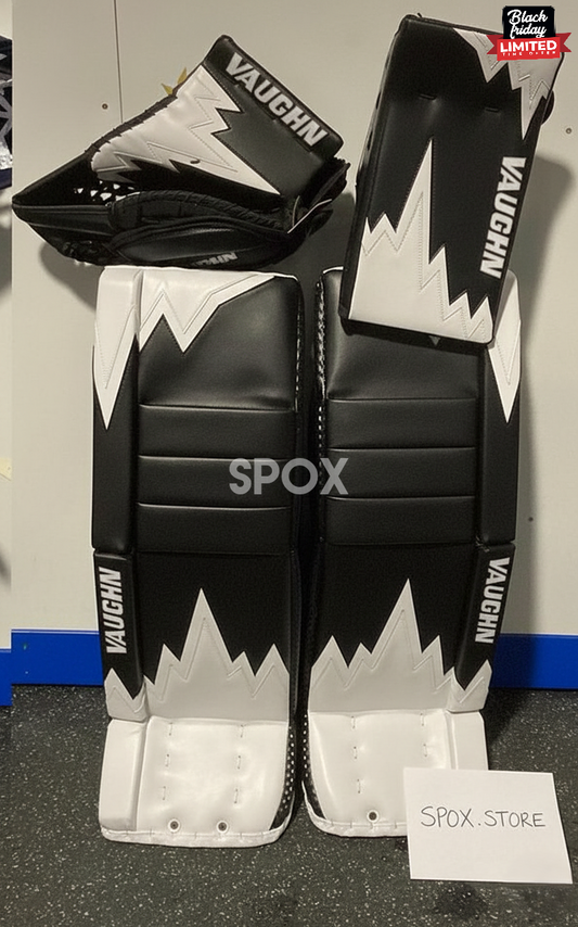 Vaughn Velocity V9 Pro Stock Senior Goalie Leg Pads – 33” +1.5 (Used, Excellent Condition)