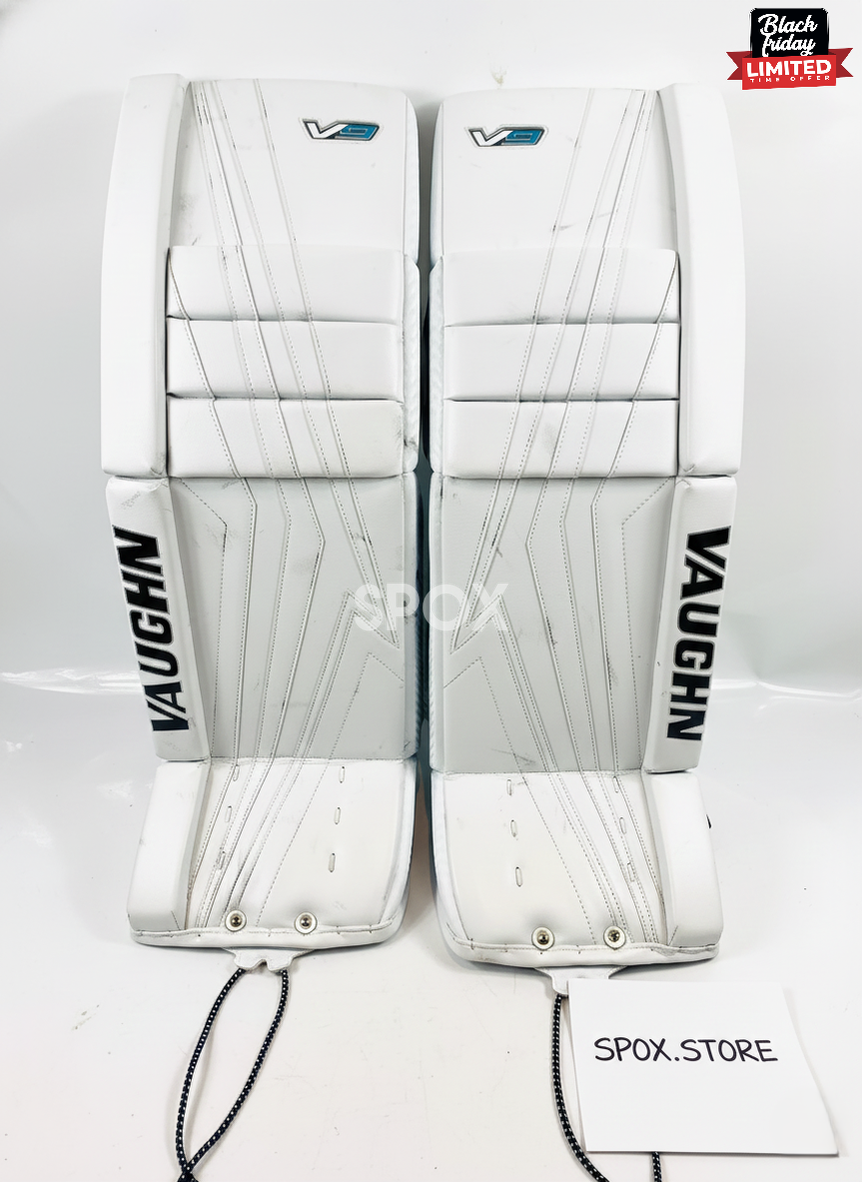 Vaughn Velocity V9 Pro Carbon Goalie Leg Pads – 34" Senior +2 | Game-Ready White