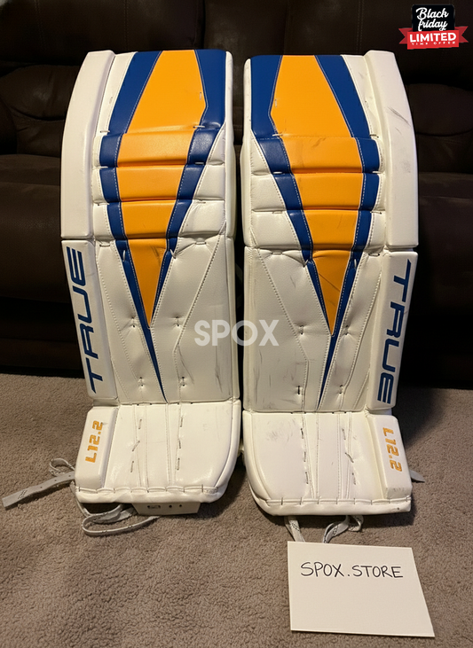 Jordan Binnington St. Louis Blues – True L12.2 34+3 Pro Stock Leg Pads
