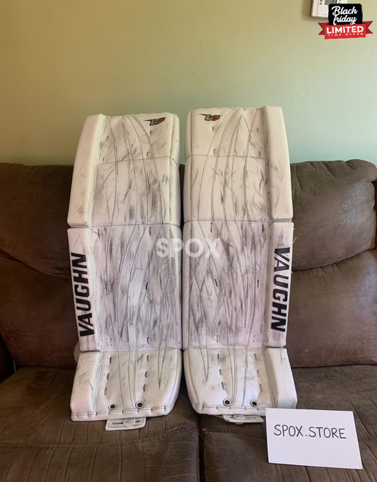 Vaughn V7 Pro XR Carbon Goalie Leg Pads – Senior 36+1 | All White | Great Condition