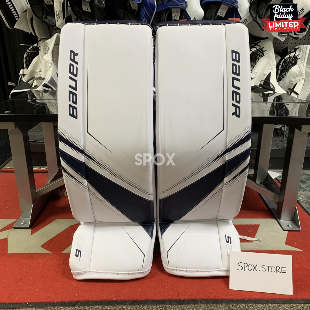 NEW Bauer Supreme S29 Goalie Pads – Intermediate Large (32+1) | White &amp; Navy