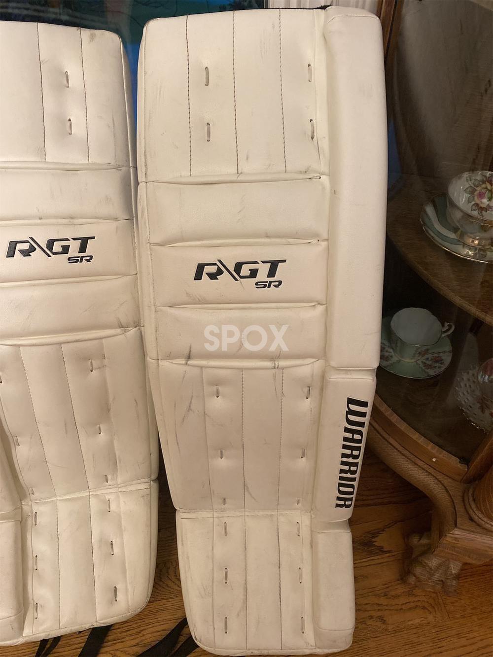 White Senior 35" Warrior Ritual GT Goalie Leg Pads