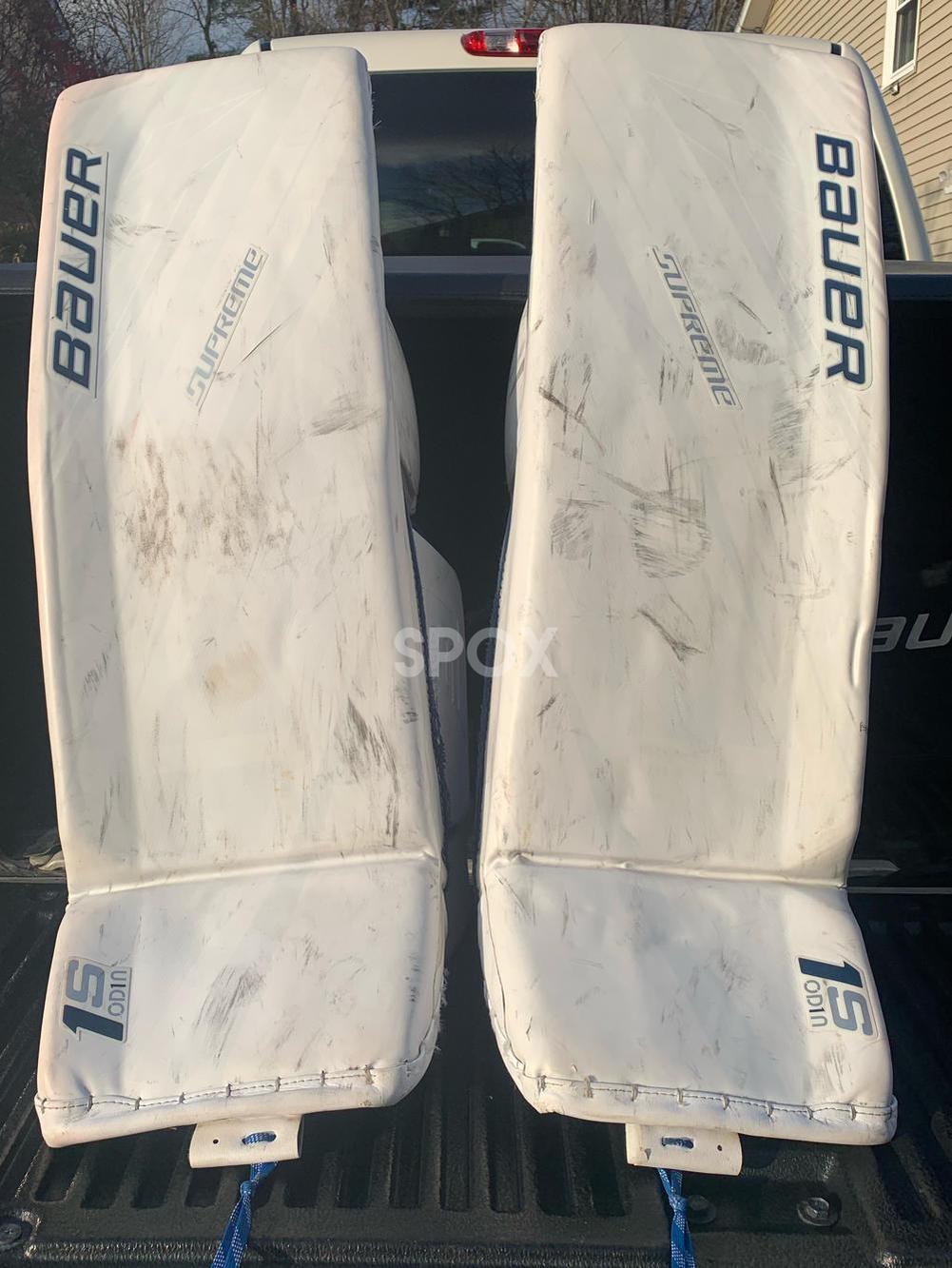 Bauer Supreme 1S Goalie Pads – Senior Large (35+1) | Game-Ready White