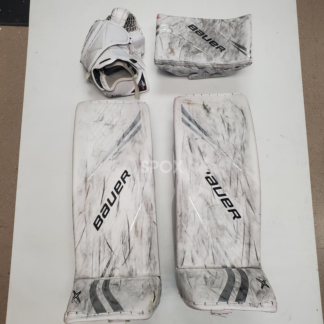 Used Pro Stock Bauer Vapor 2X Pro Full Set Goalie Pads – OHL – Medium/34+1" (PAD053) 🏒🥅