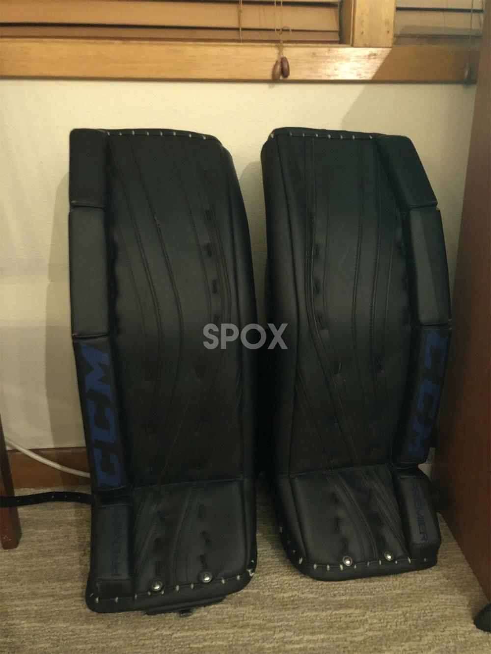CCM Premier Pro Goalie Leg Pads – Black | 29" Intermediate | Pro Stock | Custom Lefevre Build