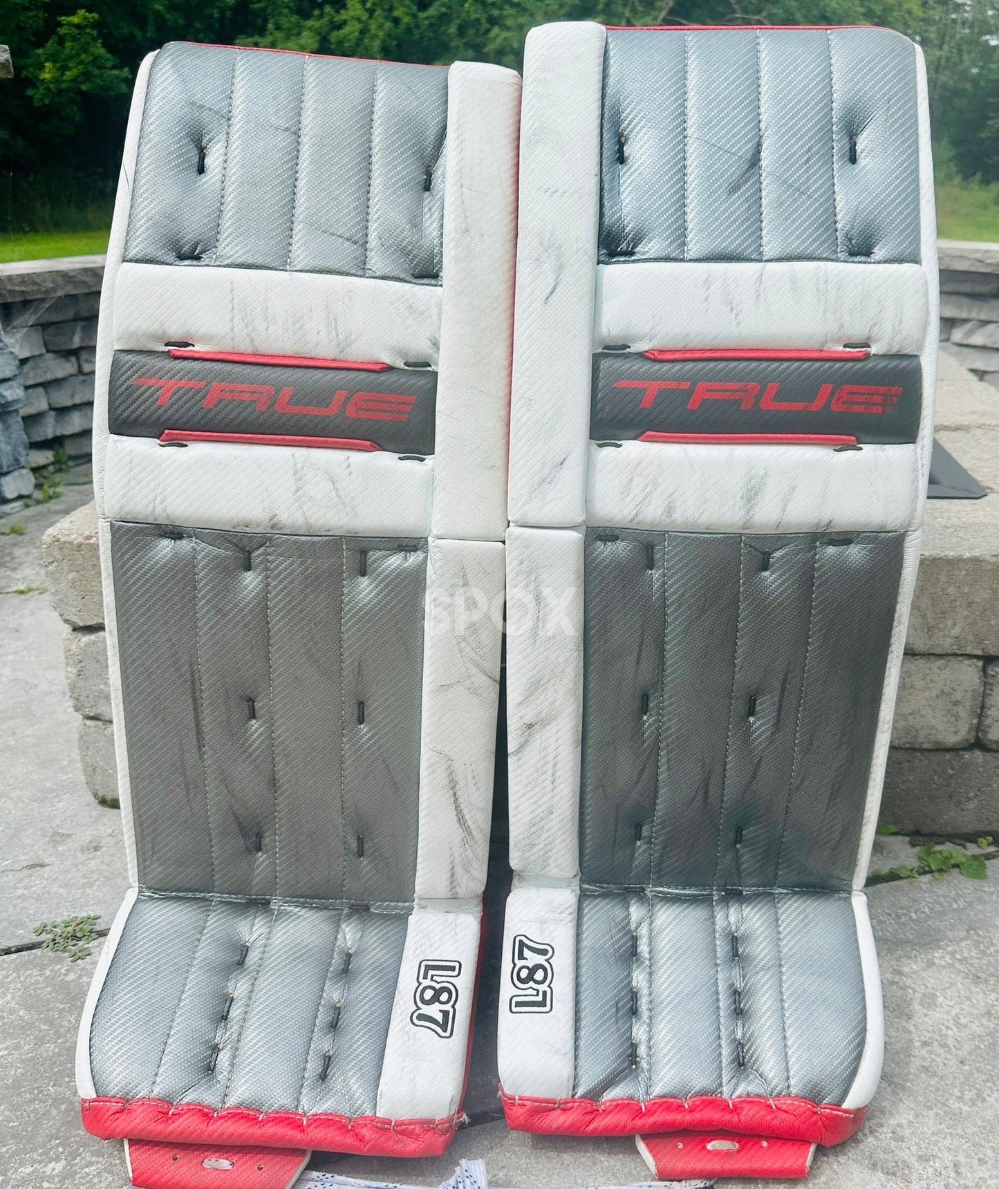 True L87 Senior Goalie Leg Pads – 33" +1 | Red | Custom Performance