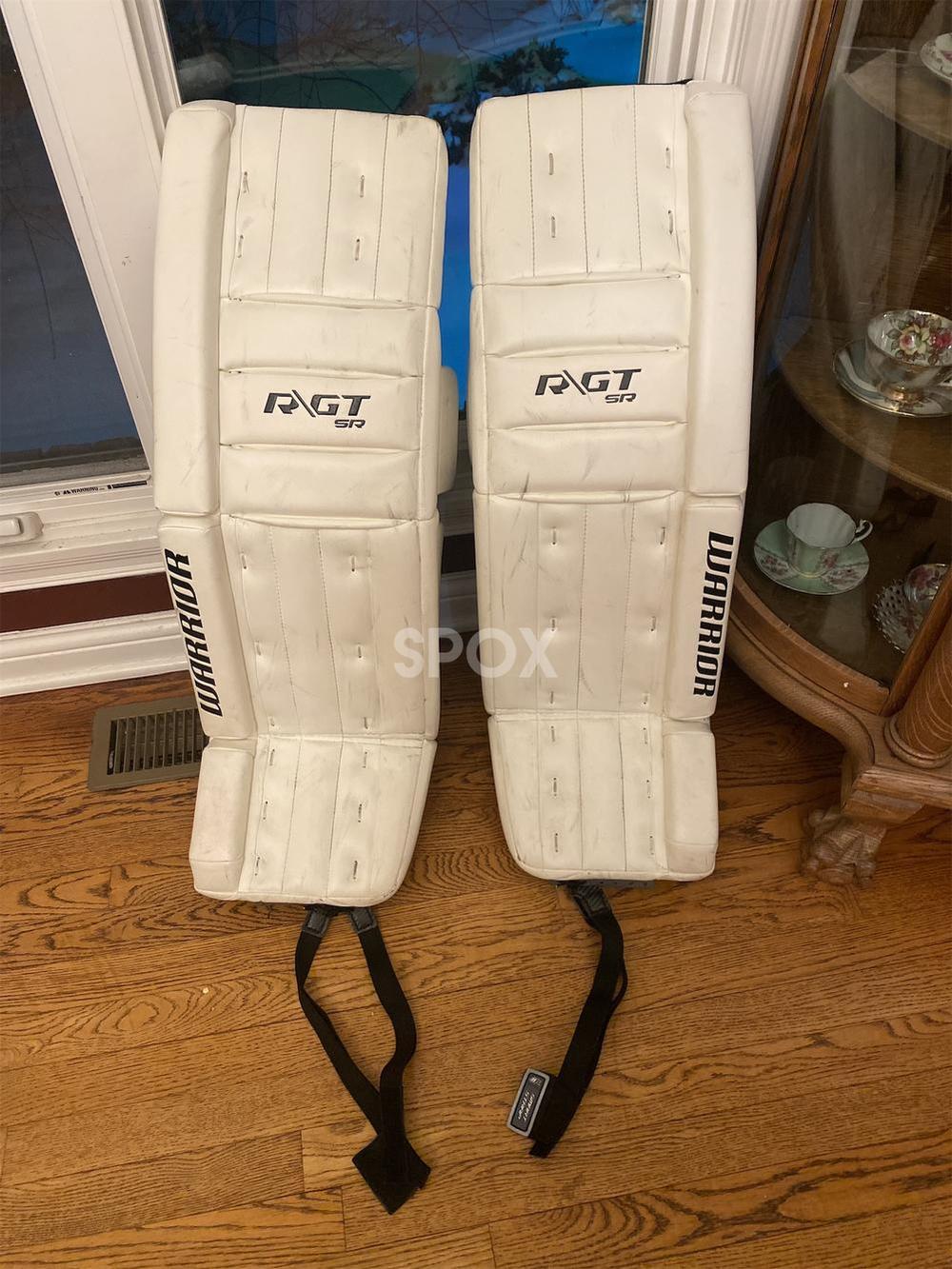 White Senior 35" Warrior Ritual GT Goalie Leg Pads