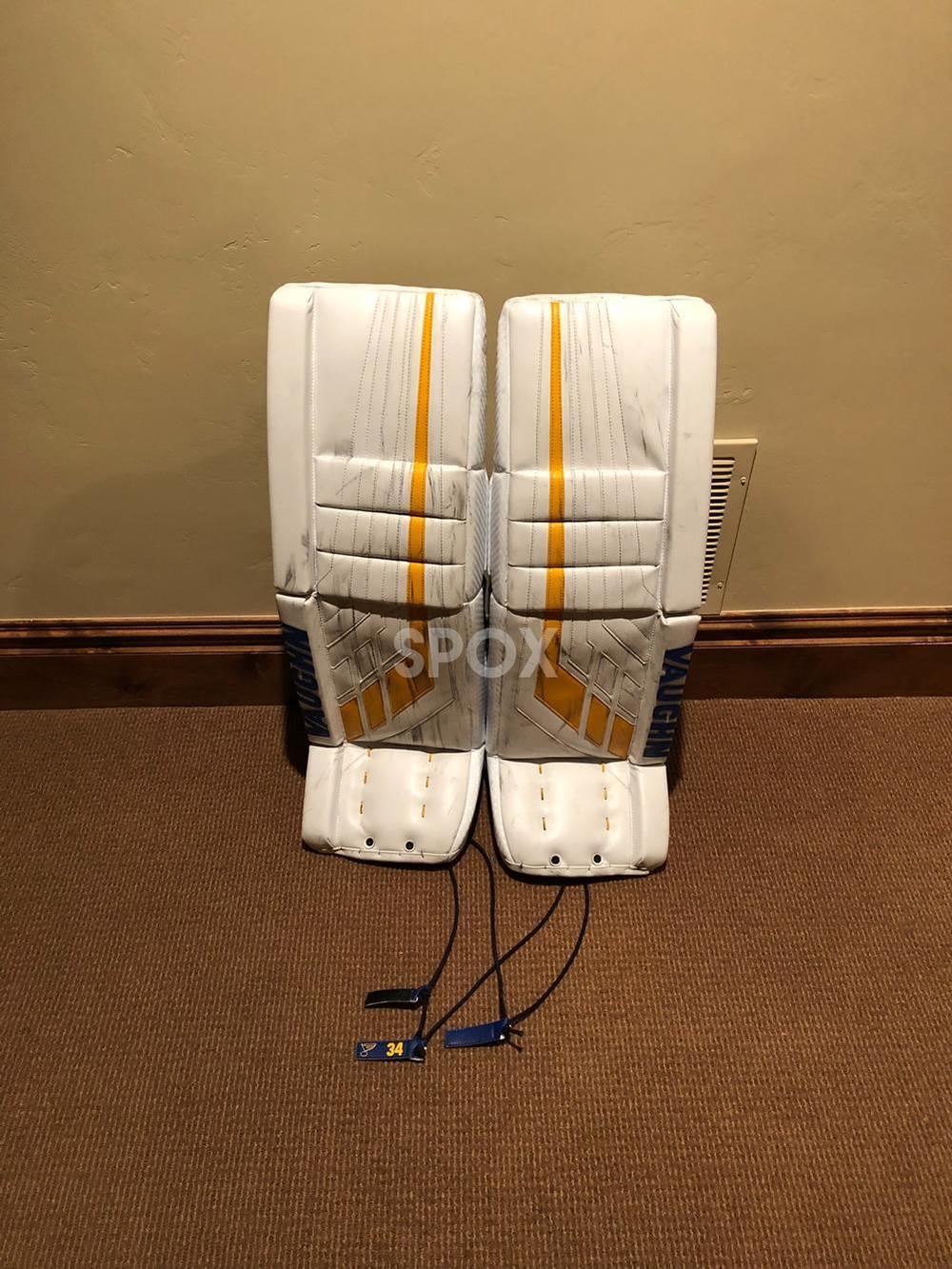 Pro Return Allen Vaughn VE8 Goalie Leg Pads – 35+2 | Senior Pro Stock Blue