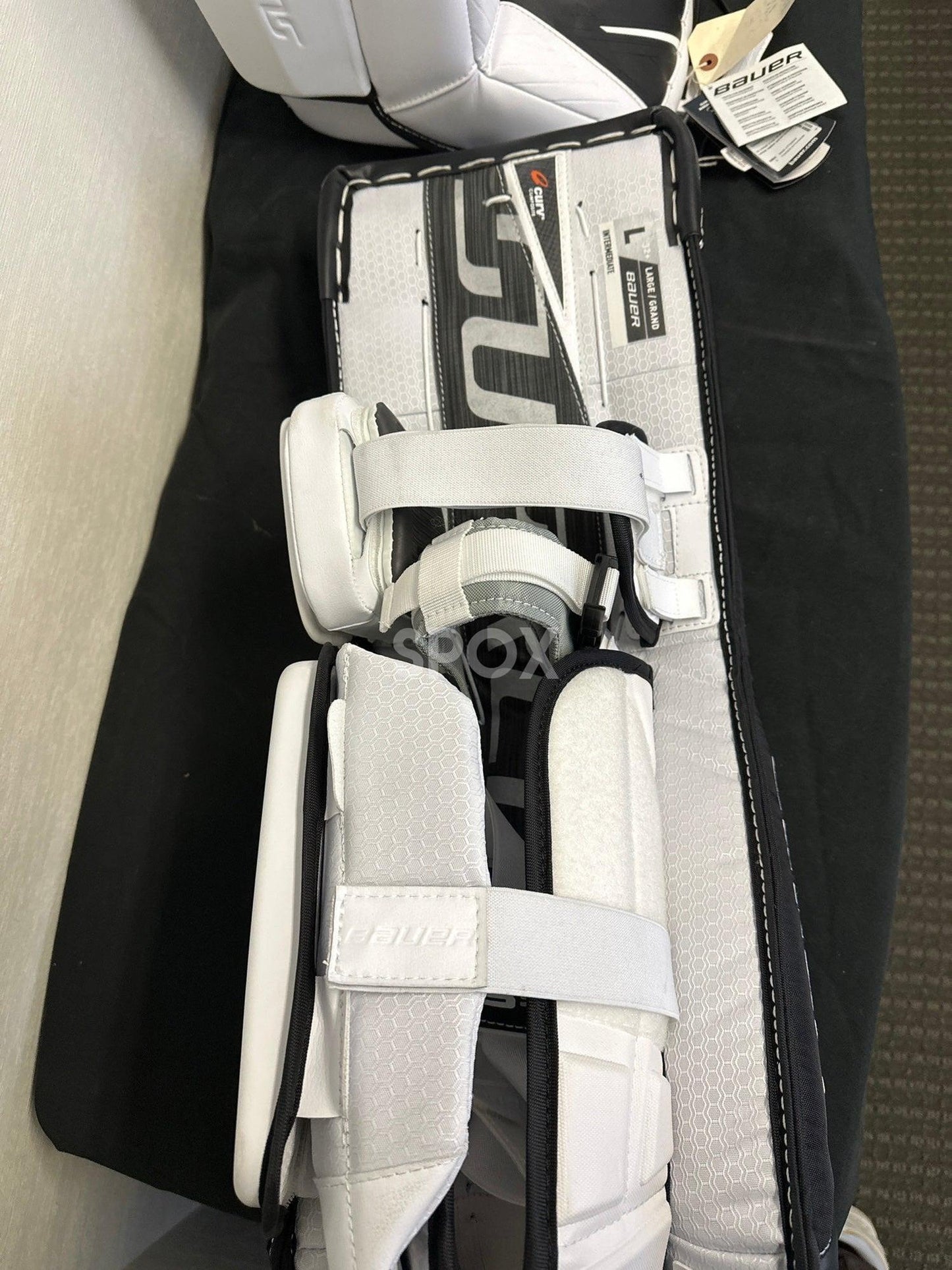 New Bauer Supreme 3S Goalie Leg Pads Intermediate Large White/Black