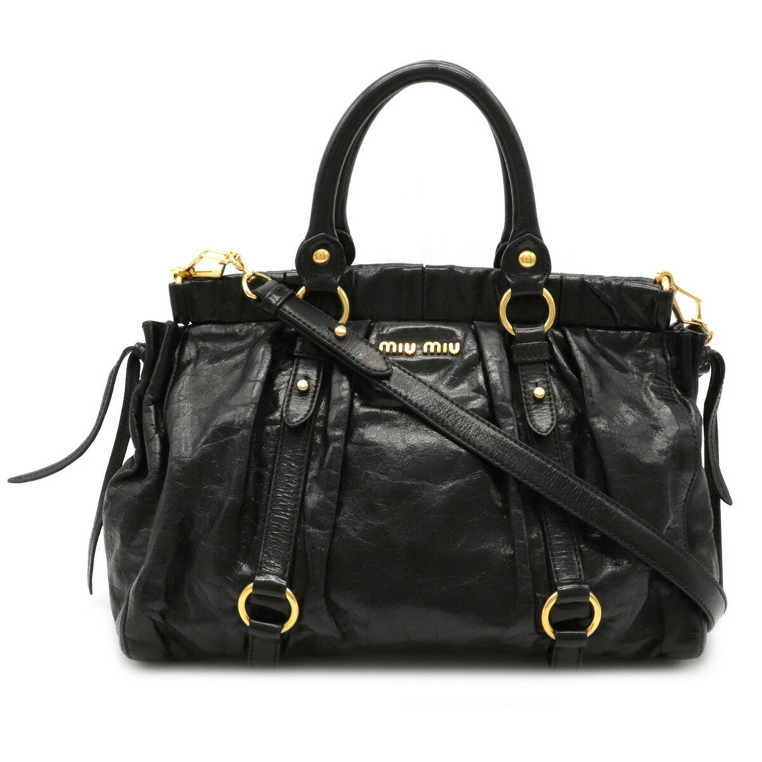 Miu Miu Shoulder Bag Leather Black🌲🍀