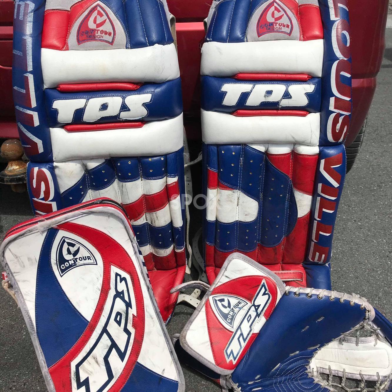 TPS Contour Goalie Full Set – Senior 36" | Regular | Eye-Catching Red, White Blue