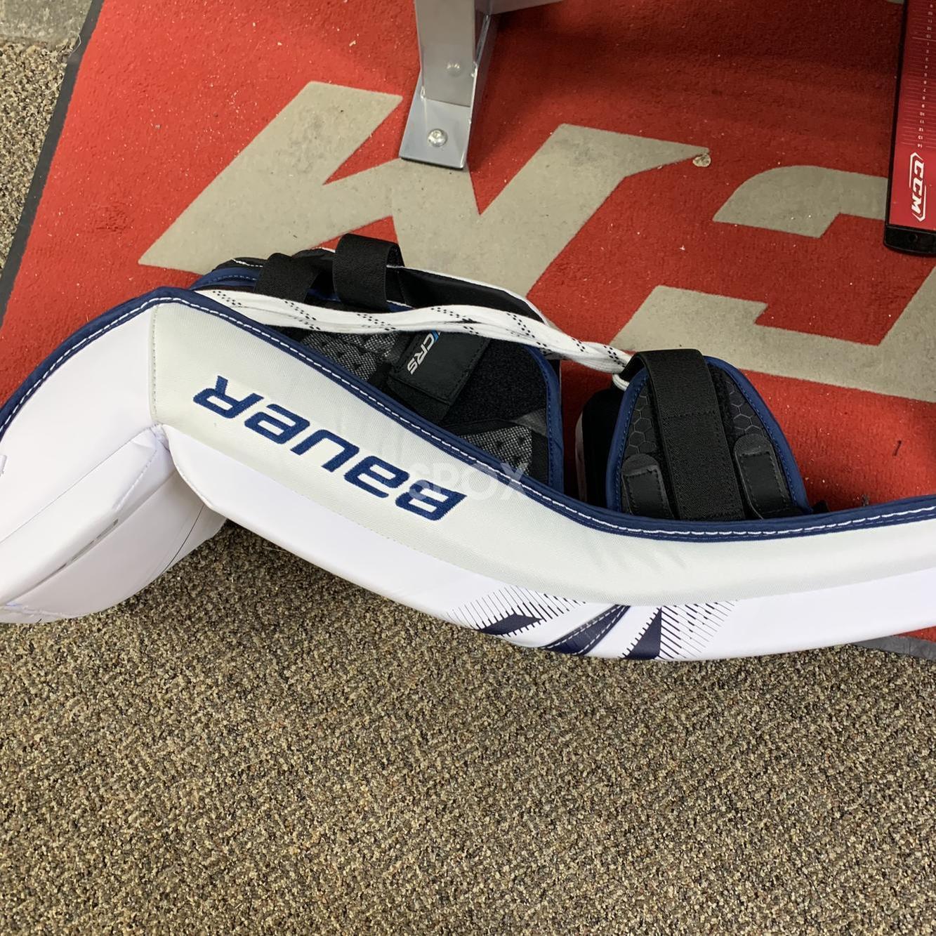 NEW Bauer Supreme S29 Goalie Pads – Intermediate Large (32+1) | White &amp; Navy