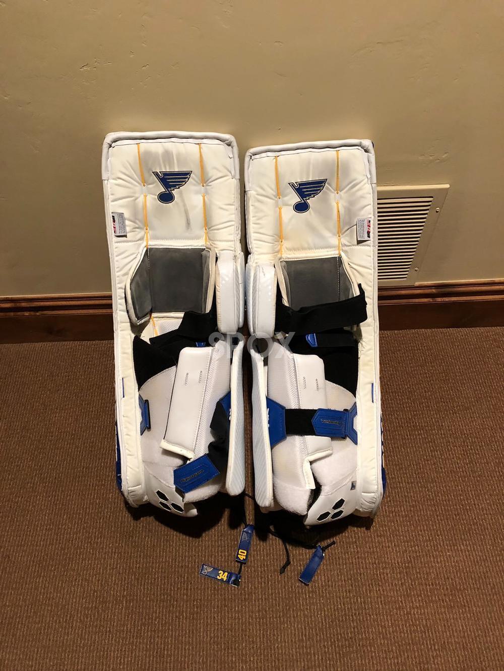Pro Return Allen Vaughn VE8 Goalie Leg Pads – 35+2 | Senior Pro Stock Blue