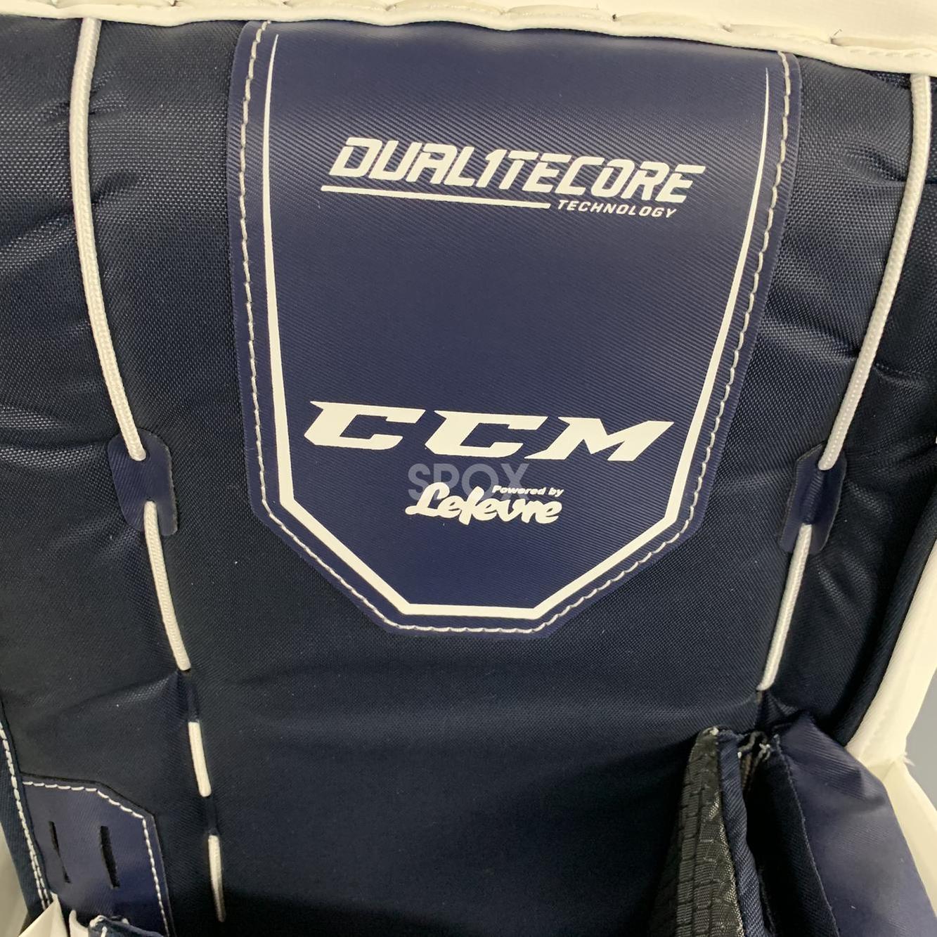 CCM Extreme Flex E4.5 Senior Goalie Pads | White/Silver/Navy 🏒🥅