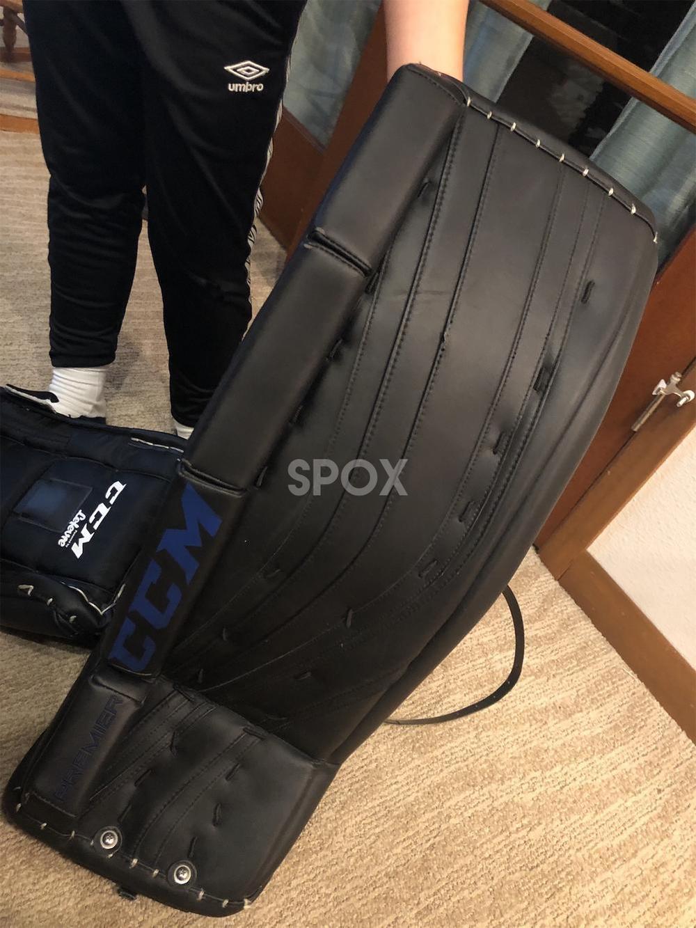 CCM Premier Pro Goalie Leg Pads – Black | 29" Intermediate | Pro Stock | Custom Lefevre Build