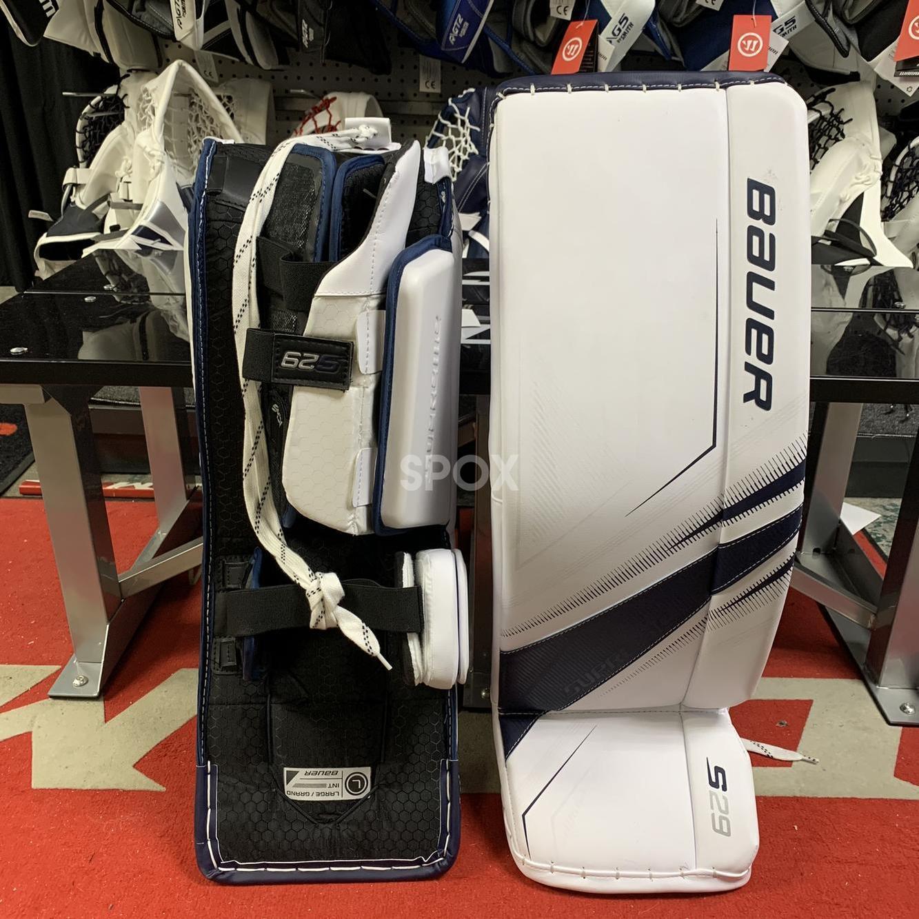 NEW Bauer Supreme S29 Goalie Pads – Intermediate Large (32+1) | White &amp; Navy