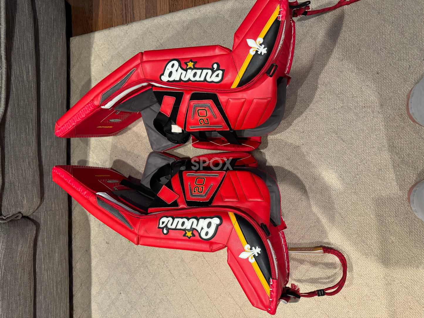 Used Brian’s GNetik V / Optik2 Goalie Full Set – 34"+1.75 | Pro Stock Red