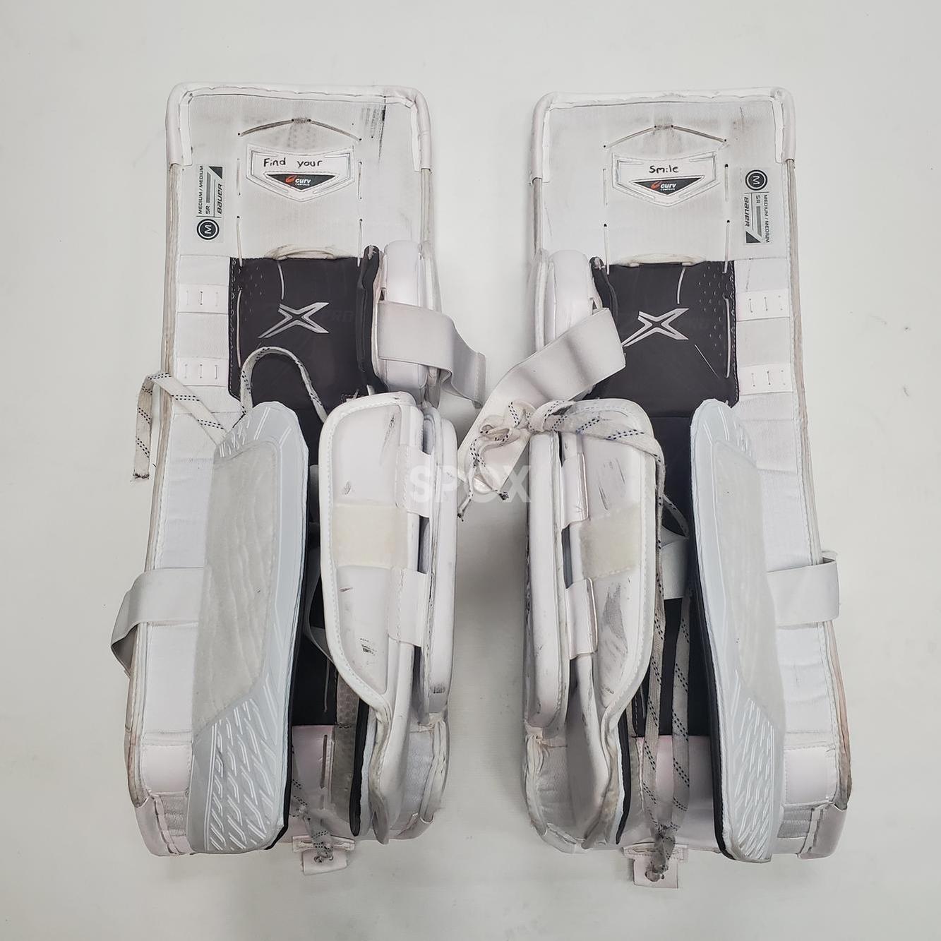 Used Pro Stock Bauer Vapor 2X Pro Full Set Goalie Pads – OHL – Medium/34+1" (PAD053) 🏒🥅