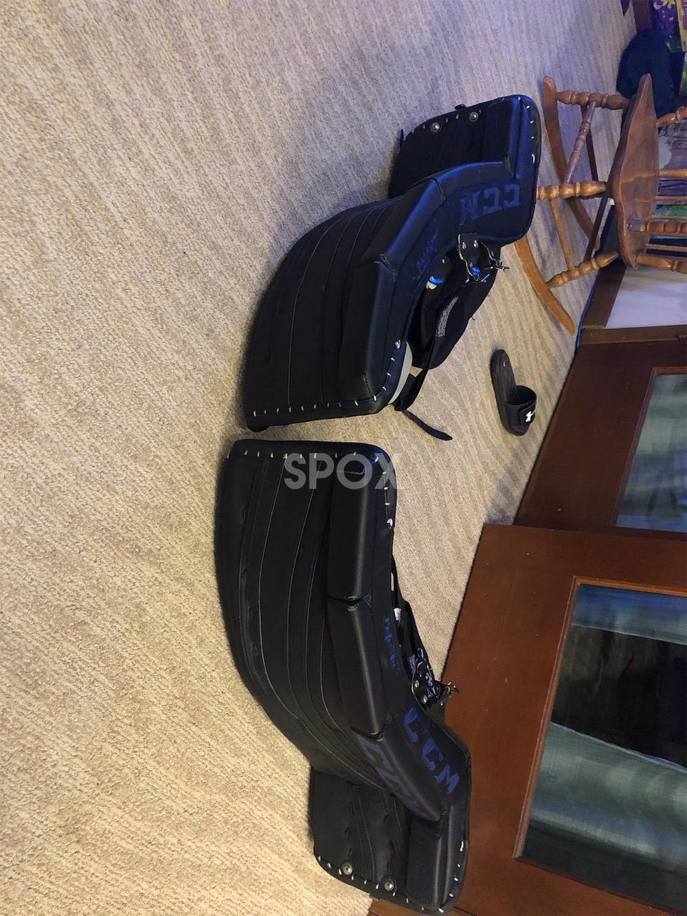 CCM Premier Pro Goalie Leg Pads – Black | 29" Intermediate | Pro Stock | Custom Lefevre Build