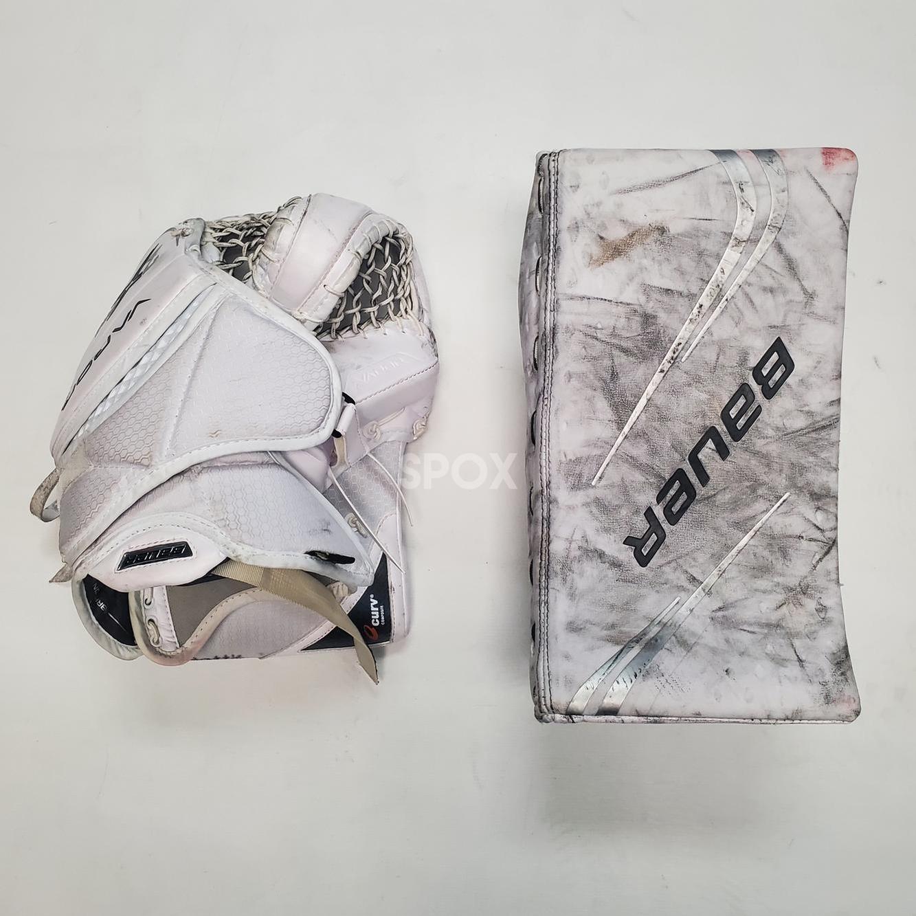 Used Pro Stock Bauer Vapor 2X Pro Full Set Goalie Pads – OHL – Medium/34+1" (PAD053) 🏒🥅