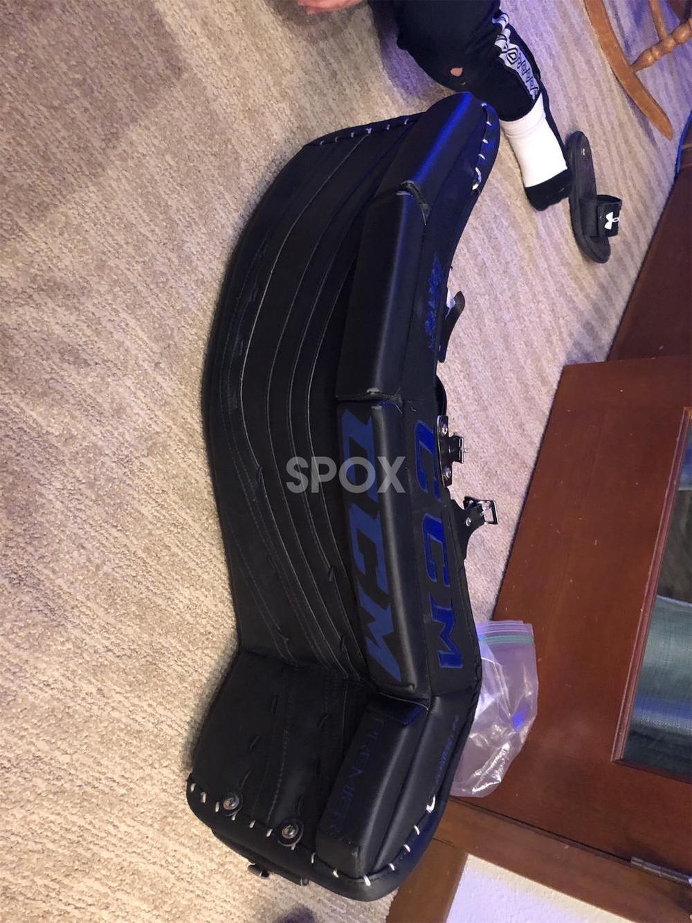 CCM Premier Pro Goalie Leg Pads – Black | 29" Intermediate | Pro Stock | Custom Lefevre Build