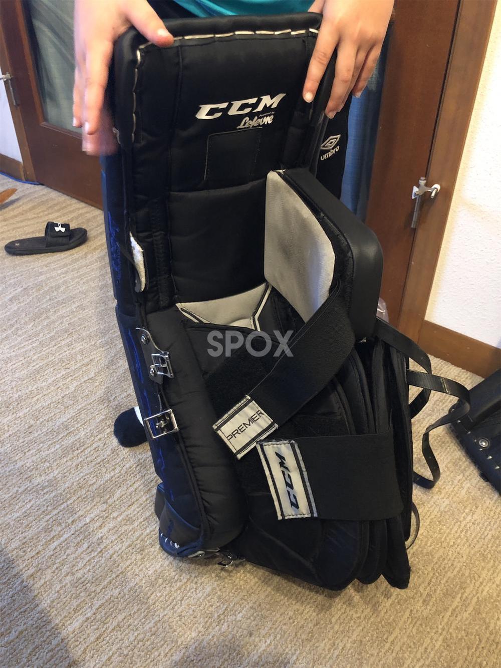 CCM Premier Pro Goalie Leg Pads – Black | 29" Intermediate | Pro Stock | Custom Lefevre Build