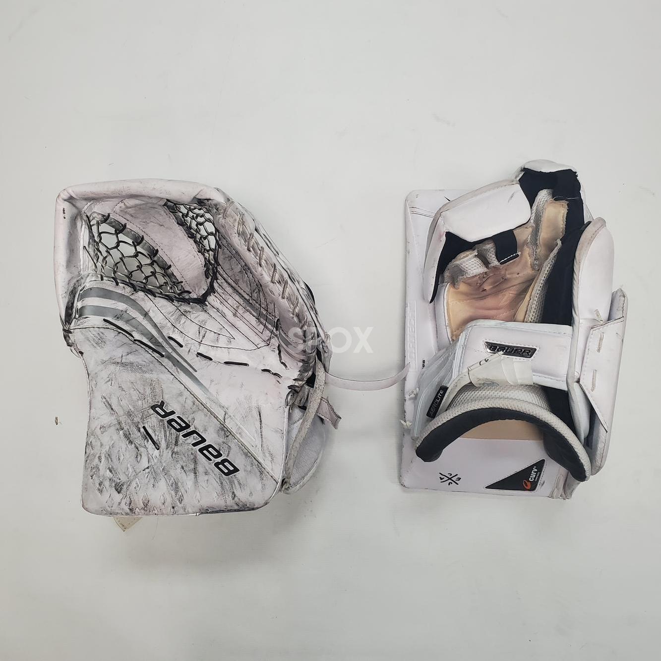 Used Pro Stock Bauer Vapor 2X Pro Full Set Goalie Pads – OHL – Medium/34+1" (PAD053) 🏒🥅