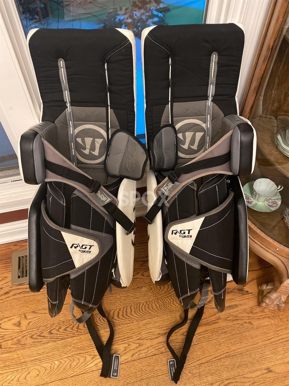 White Senior 35" Warrior Ritual GT Goalie Leg Pads