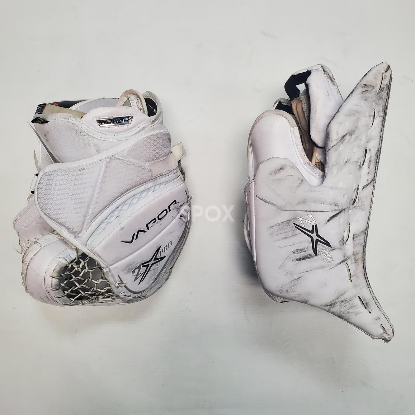 Used Pro Stock Bauer Vapor 2X Pro Full Set Goalie Pads – OHL – Medium/34+1" (PAD053) 🏒🥅