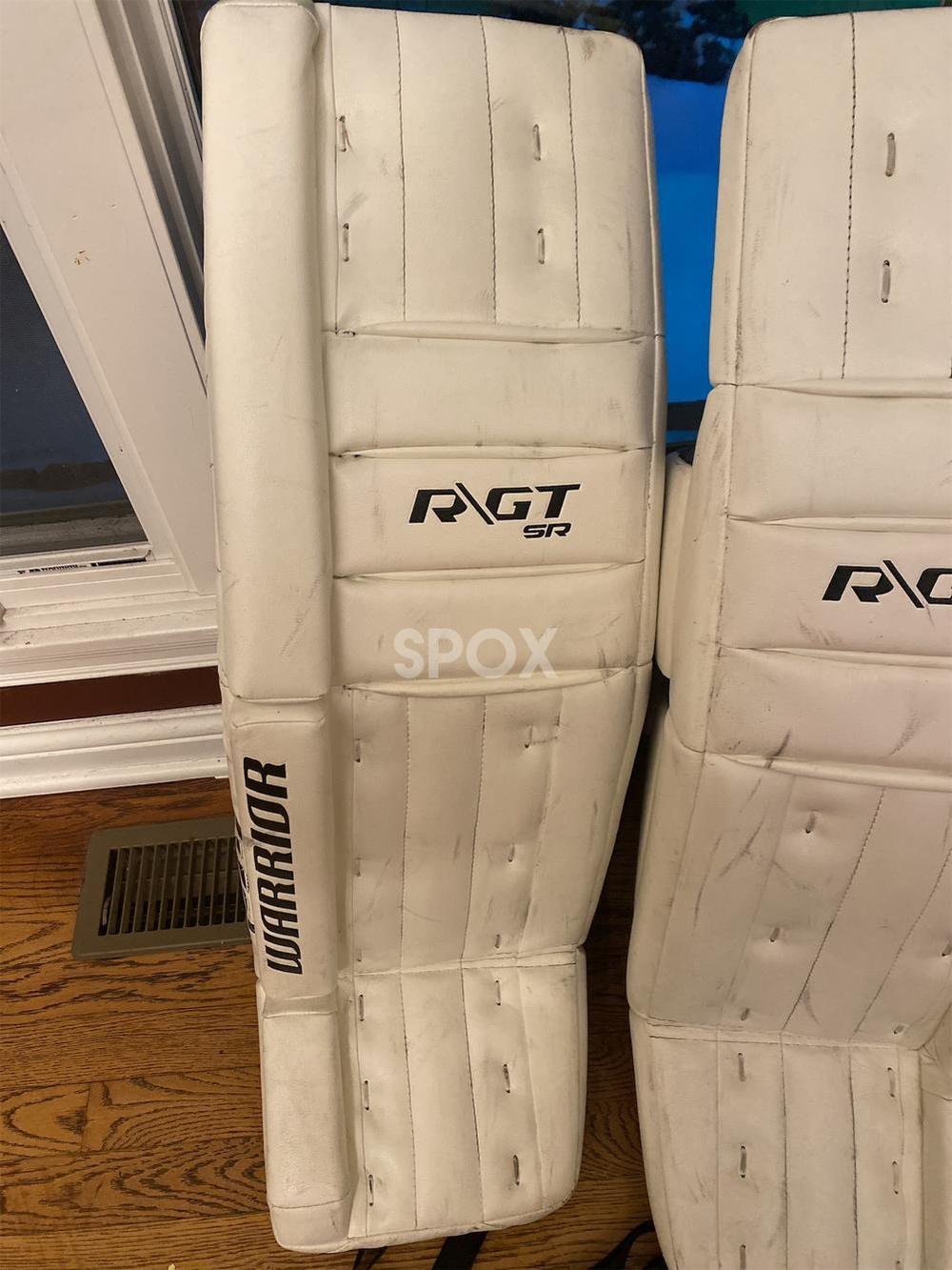 White Senior 35" Warrior Ritual GT Goalie Leg Pads