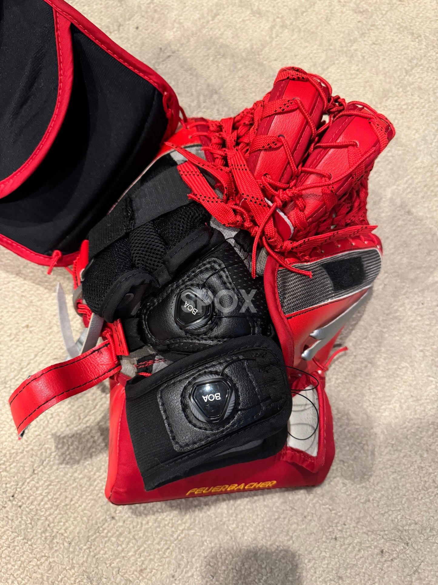 Used Brian’s GNetik V / Optik2 Goalie Full Set – 34"+1.75 | Pro Stock Red