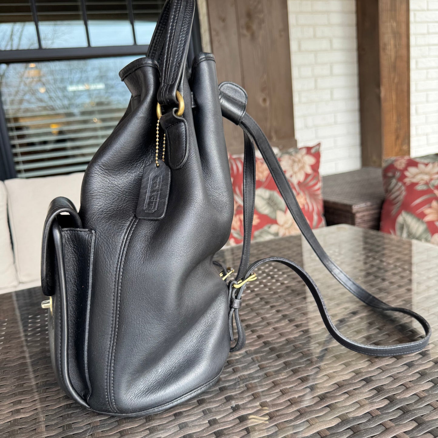Vintage Coach Black Handle Backpack 9992🖤🍫