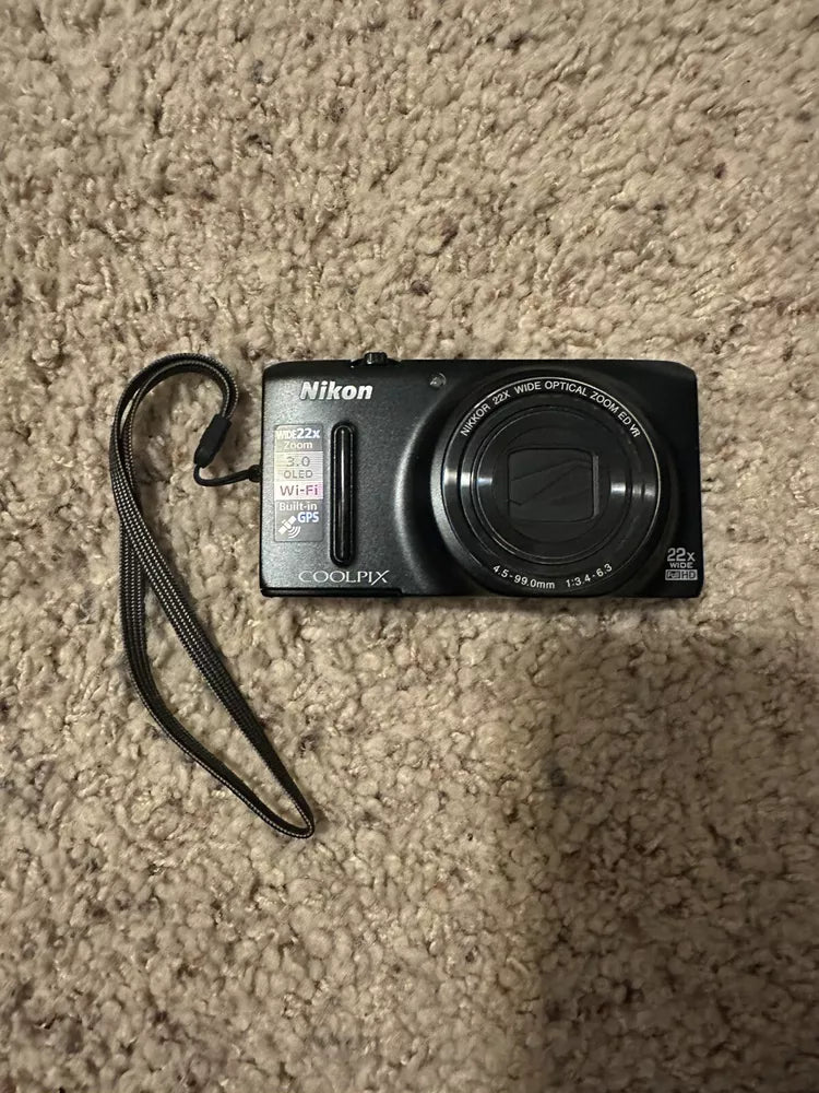 Used 🍇₊˚💜 Nikon Coolpix S9500 18.1 MP Digital Camera (Black) 🍥🎀📷