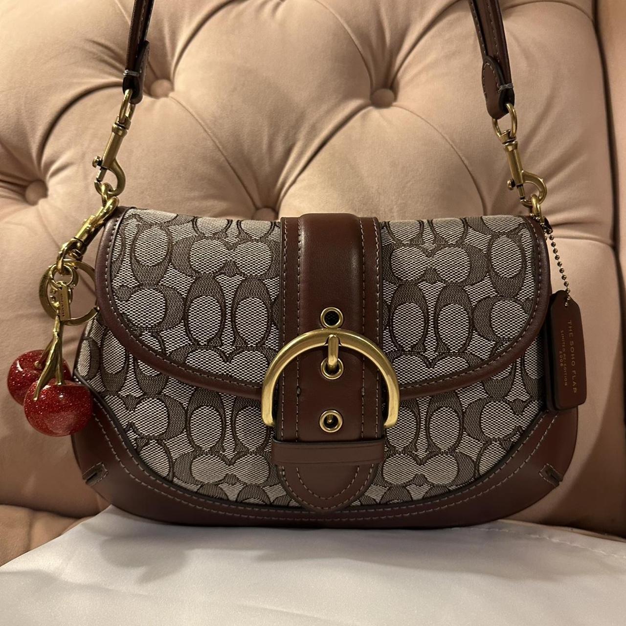 Coach Soho Flap Bag in Signature Canvad with Cherry Charm NEW&nbsp;