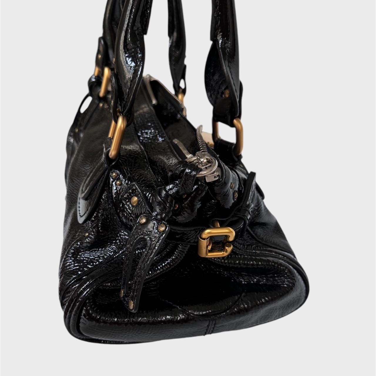 🩷🍒 PreOwned Chloe Paddington black patent leather shoulder Bag🩷🍒
