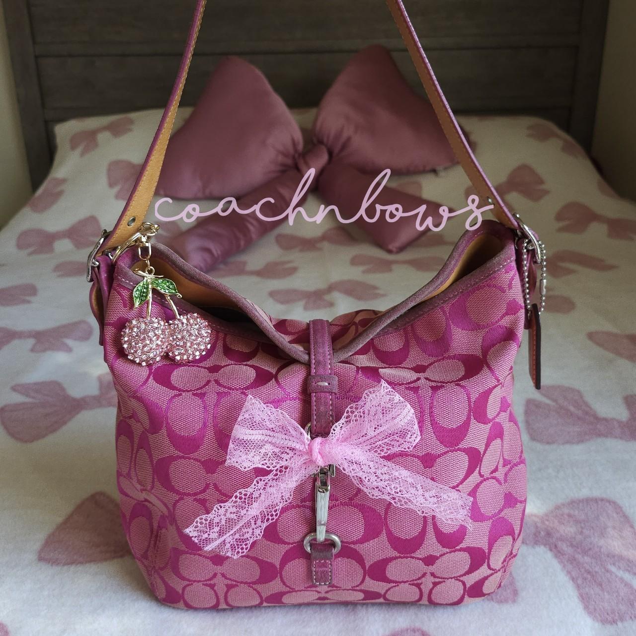 Y2K Vintage Coach Barbie Pink Hampton Clip Shoulder Bag🩷🍒