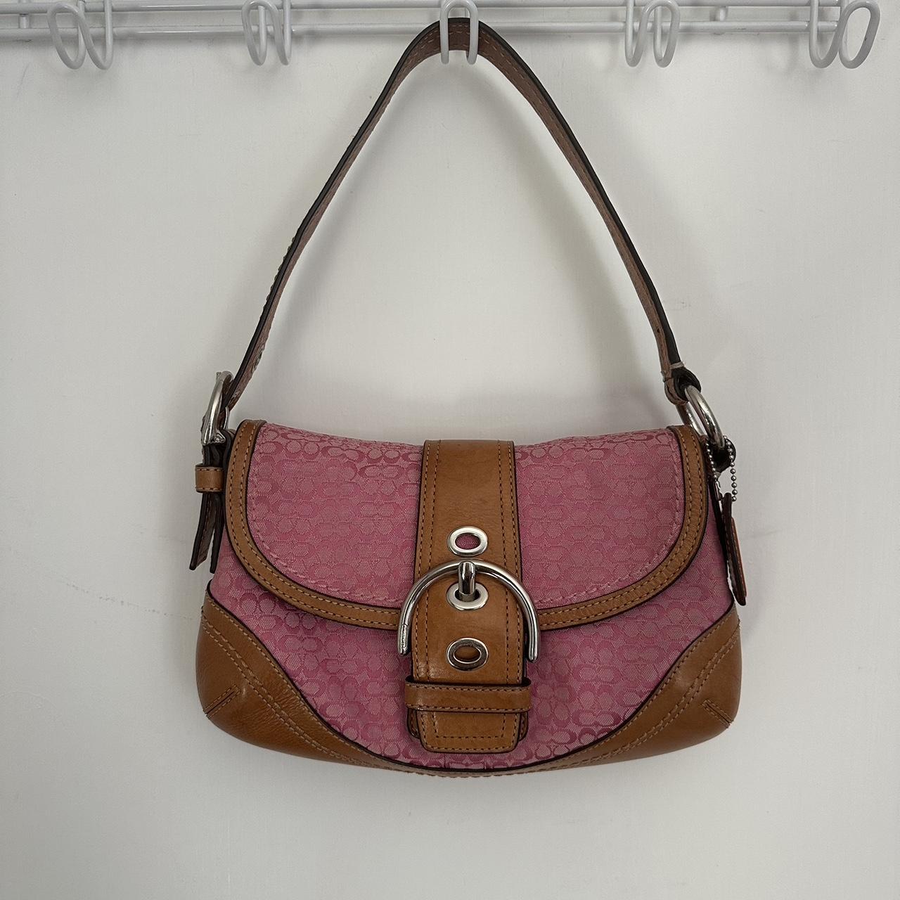 Coach Pink Signature Jacquard Soho Mini Vintage Bag💜🍇