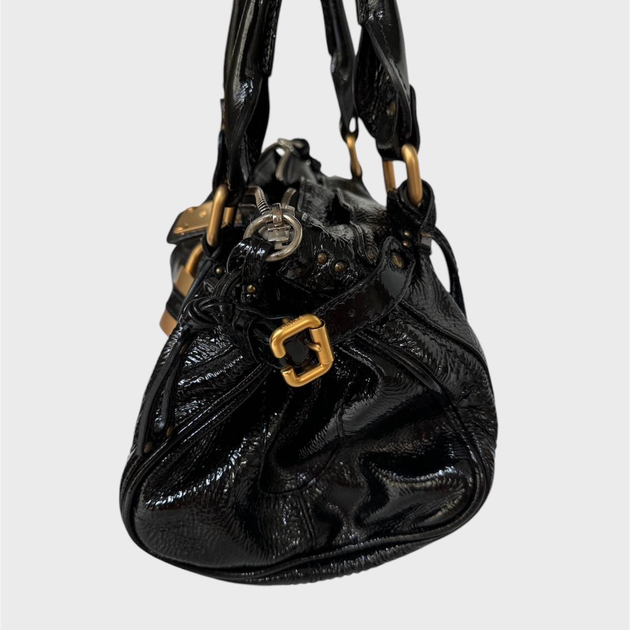 🩷🍒 PreOwned Chloe Paddington black patent leather shoulder Bag🩷🍒