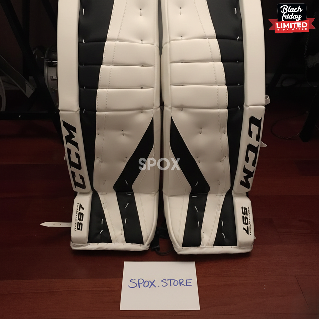 New Senior 34" CCM Revolution 597 Goalie Leg Pads | Never Used | ECO Toe Ties