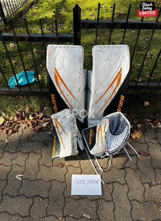 Bauer Pro Stock Hyperlite 2 Goalie Full Set – Senior 32" | Orange & White