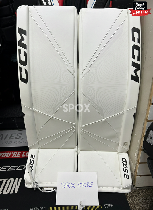 New CCM Axis 2 Goalie Pads – 34+2 | Pro-Level White Pads