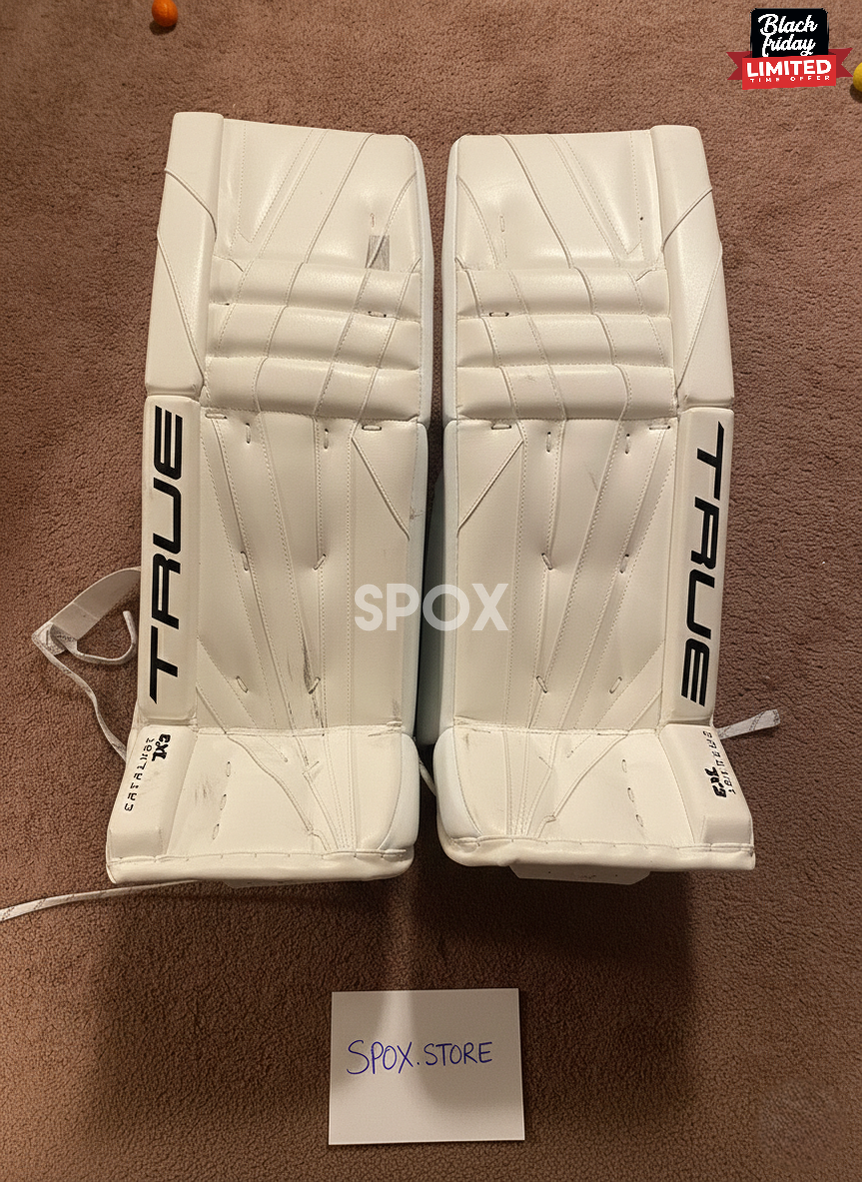 True 7X3 Goalie Pads – Senior 35” +2 | 2023 White