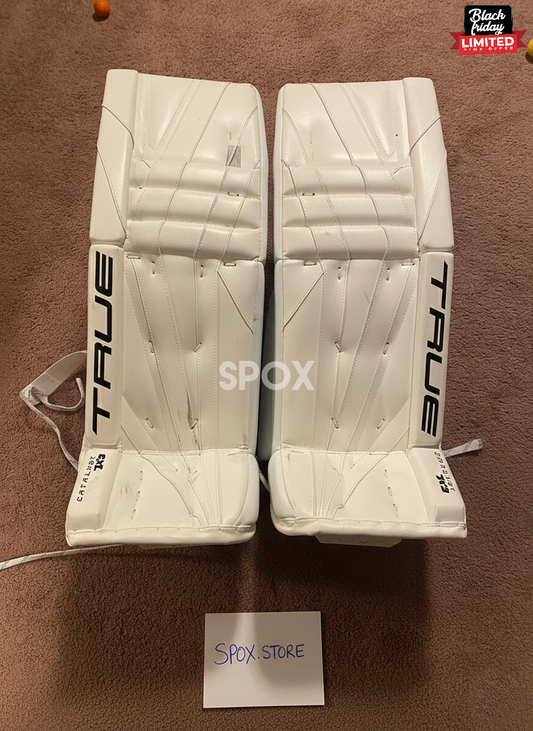 True 7X3 Goalie Pads – Senior 35” +2 | 2023 White