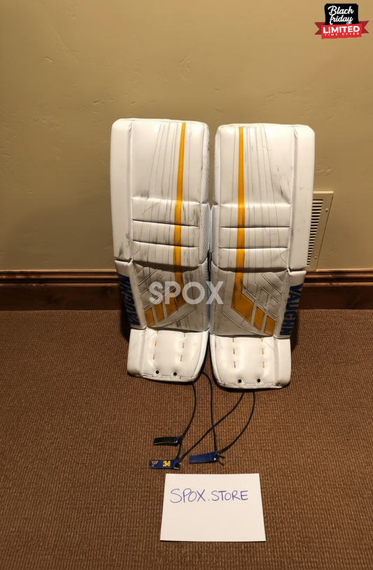 Pro Return Allen Vaughn VE8 Goalie Leg Pads – 35+2 | Senior Pro Stock Blue